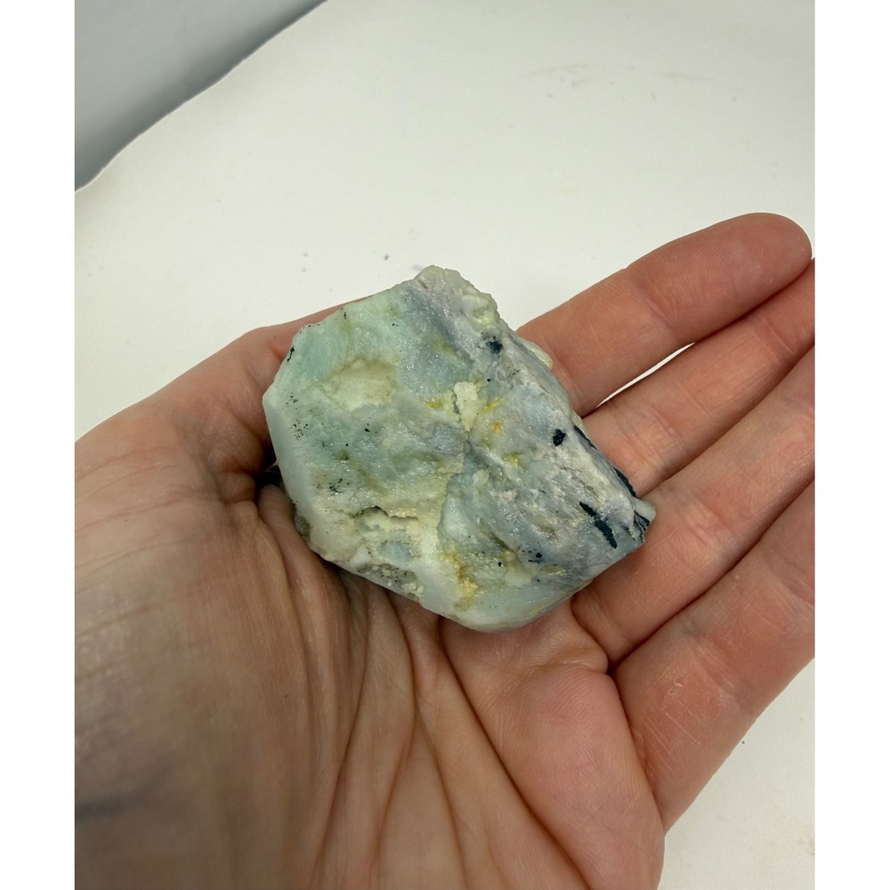 Set of 3 Blue Lace Agate & Aquamarine Crystal Rock Buddies Hand Carved Stone - Picture 11 of 12